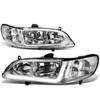 98-02 Honda Accord LED DRL Headlights - Chrome Housing Clear Corner