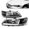 98-02 Honda Accord LED DRL Headlights - Black Housing Clear Corner