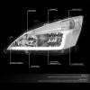 03-07 Honda Accord LED DRL Headlights - Chrome Housing Clear Corner