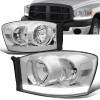 06-09 Dodge RAM 1500 2500 3500 LED DRL Headlights - Chrome Housing Clear Corner