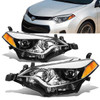 14-16 Toyota Corolla Projector Headlights - Chrome Housing Amber Corner