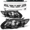 11-13 Toyota Corolla Sedan Headlights - Black Housing Clear Corner