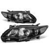 11-13 Toyota Corolla Sedan Headlights - Black Housing Clear Corner