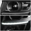 15-20 Chevy Tahoe Suburban LED DRL Projector Headlights - Black Housing Clear Corner