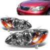 03-08 Toyota Corolla Headlights - Chrome Housing Amber Corner