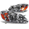 03-08 Toyota Corolla Headlights - Chrome Housing Amber Corner