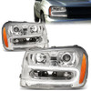 02-09 Chevy Trailblazer EXT LED DRL Projector Headlights - Chrome Housing Amber Corner