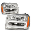 02-09 Chevy Trailblazer EXT LED DRL Projector Headlights - Chrome Housing Amber Corner