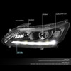 13-15 Honda Accord Sedan LED DRL Projector Headlights - Black Housing Clear Corner