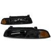 95-00 Chrysler Cirrus Dodge Stratus Plymouth Breeze Headlights - Smoked Housing Amber Corner