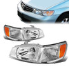 99-04 Honda Odyssey Headlights - Chrome Housing Amber Corner