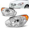 07-11 Hyundai Accent Headlights - Chrome Housing Amber Corner