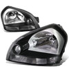05-09 Hyundai Tucscon Headlights - Black Housing Clear Corner