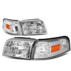 06-11 Mercury Grand Marquis Headlights - Chrome Housing Amber Corner
