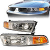 99-03 Mitsubishi Galant Headlights - Chrome Housing Amber Corner
