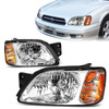 00-04 Subaru Legacy L/Brighton 03-06 Baja Headlights - Chrome Housing Amber Corner