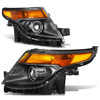 11-15 Ford Explorer Projector Headlights - Black Housing Amber Corner