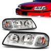 00-05 Chevy Impala LED DRL Headlights - Chrome Housing Clear Corner