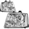 07-14 Chevy Tahoe Avalanche Suburban 1500 2500 Headlights - Chrome Housing Clear Corner