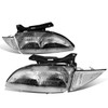95-99 Chevy Cavalier Headlights - Chrome Housing Clear Corner