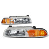 95-00 Chrysler Cirrus Dodge Stratus Plymouth Breeze Headlights - Chrome Housing Amber Corner