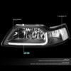 99-04 Ford Mustang GT LED DRL Headlights - Black Housing Clear Corner