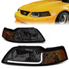 99-04 Ford Mustang GT LED DRL Headlights - Smoked Housing Amber Corner