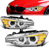 12-16 BMW F30 F31 320i 325i 328d 328i 330e 335i 340i LED U-Halo Projector Headlight - Chrome
