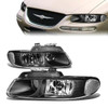 96-99 Dodge Grand Caravan Chrysler Town & Country Voyager Headlights - Black Housing Clear Corner