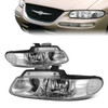 96-99 Dodge Grand Caravan Chrysler Town & Country Voyager Headlights - Chrome Housing Clear Corner