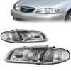 98-99 Mazda 626 Headlights - Chrome Housing Clear Corner