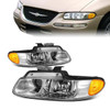 96-99 Dodge Grand Caravan Chrysler Town & Country Voyager Headlights - Chrome Housing Amber Corner