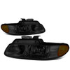 96-99 Dodge Grand Caravan Chrysler Town & Country Voyager Headlights - Smoked Housing Amber Corner