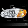 98-01 Kia Sephia Headlights - Chrome Housing Amber Corner