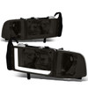 94-02 Dodge Ram 1500 2500 3500 LED DRL Headlights - Smoked Housing Clear Corner
