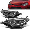 14-16 Toyota Corolla LED DRL Projector Headlights - Black Housing Clear Corner
