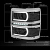 14-15 Chevy Silverado 1500 LED DRL Projector Headlights - Smoked Housing Clear Corner