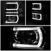 14-15 Chevy Silverado 1500 LED DRL Projector Headlights - Smoked Housing Clear Corner