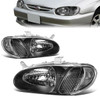 98-01 Kia Sephia Headlights - Black Housing Clear Corner