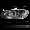 98-01 Kia Sephia Headlights - Black Housing Clear Corner