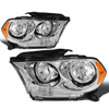 11-13 Dodge Durango Headlights - Chrome Housing Amber Corner