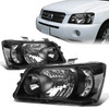 04-06 Toyota Highlander Headlights - Black Housing Clear Corner
