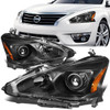 13-15 Nissan Altima Sedan Projector Headlights - Black Housing Amber Corner