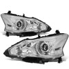 13-15 Nissan Altima Sedan Projector Headlights - Chrome Housing Clear Corner