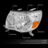 05-11 Toyota Tacoma Headlights - Chrome Housing Amber Corner