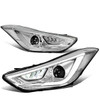 11-13 Hyundai Elantra Sedan LED DRL+Turn Signal Projector Headlights - Chrome Housing