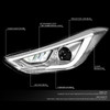 11-13 Hyundai Elantra Sedan LED DRL+Turn Signal Projector Headlights - Chrome Housing