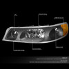 98-02 Lincoln Town Car Headlights - Black Housing Amber Corner