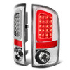 02-06 Dodge Ram 1500 2500 3500 LED C-Bar Rear Brake Tail Lights - Chrome