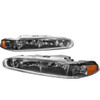 98-02 Oldsmobile Intrigue Headlights - Black Housing Amber Corner